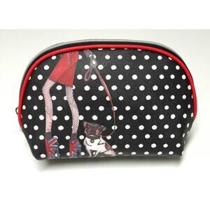 iZak NYC Leather Graphic Cosmetic Bag